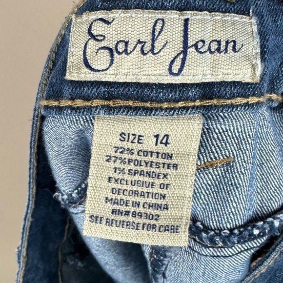 Earl Jeans Dark Blue Button Denim Y2K Mini Skirt with Pockets Plus Size 14 - Picture 7 of 9